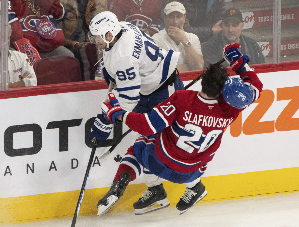 Slafkovský začal sezónu NHL fantastickou asistenciou na gól v presilovke, Montreal vynuloval Toronto (video)